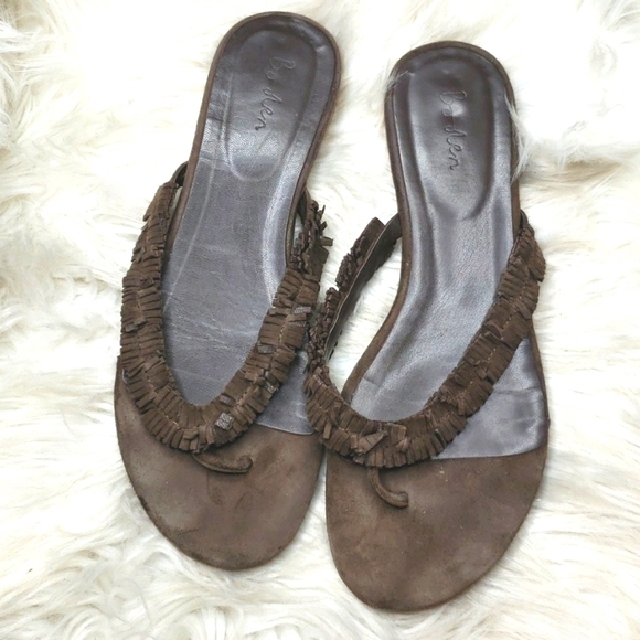 Boden chocolate brown fringe sandals EUC size 42 - Picture 1 of 7